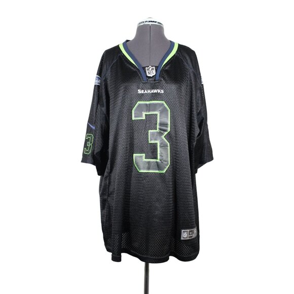 Nike NFL Players‎ On Field black Seahawks #3 Wilson short sleeve football jersey - Picture 1 of 16